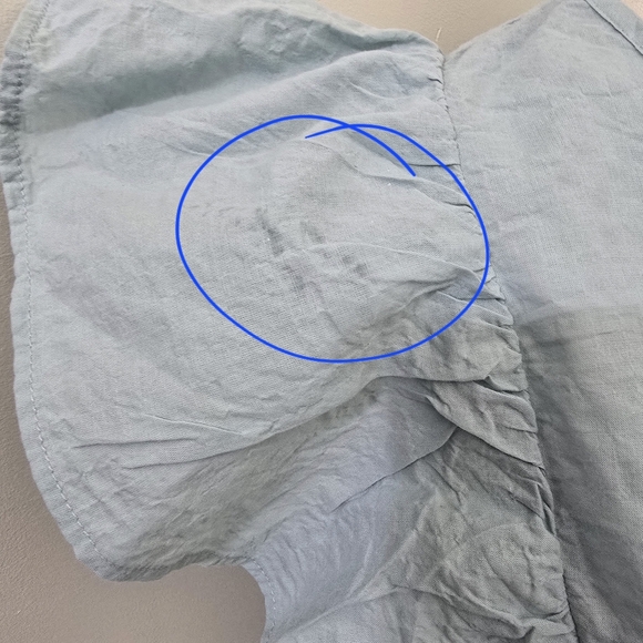 a new day Size Large Flutter Sleeve Crinkle Tank Baby Blue Contemporary Casual - Picture 16 of 16